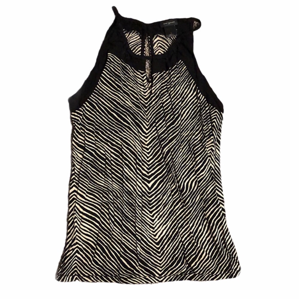 Zebra Ann Taylor Tank Top Blouse